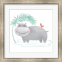 Framed Playful Pals- Hippo