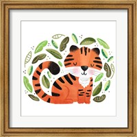 Framed 'Safari Cuties Tiger' border=