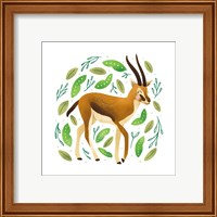 Framed 'Safari Cuties Gazelle' border=