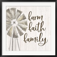 Framed Farm Life III Farm Faith Family