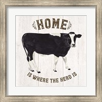 Framed Farm Life Cow Home Herd