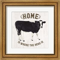 Framed Farm Life Cow Home Herd