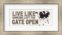 Framed Farm Life Panel Live Like Gate