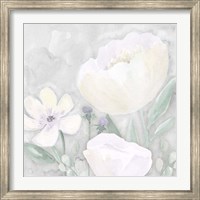 Framed Peaceful Repose Floral on Gray II