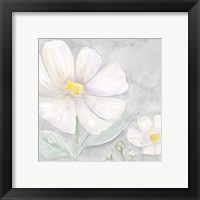 Framed 'Peaceful Repose Floral on Gray III' border=