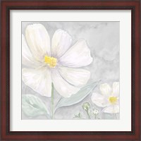 Framed Peaceful Repose Floral on Gray III