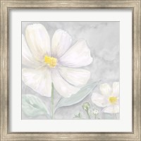 Framed 'Peaceful Repose Floral on Gray III' border=
