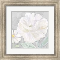 Framed Peaceful Repose Floral on Gray IV