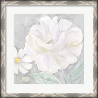 Framed Peaceful Repose Floral on Gray IV