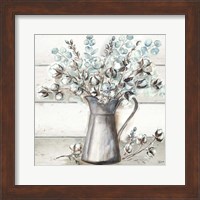 Framed Farmhouse Cotton Tin Pitcher