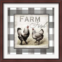 Framed Buffalo Check Farm House Chickens Neutral II