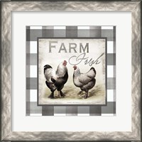 Framed Buffalo Check Farm House Chickens Neutral II