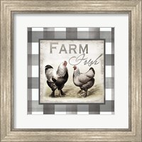 Framed Buffalo Check Farm House Chickens Neutral II