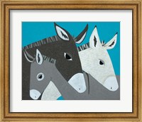 Framed Donkey Family