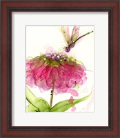 Framed Dragonfly and Zinnia