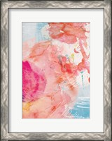 Framed Abstract Turquoise Pink No. 1