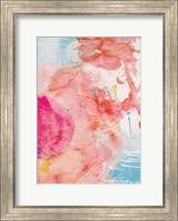 Framed Abstract Turquoise Pink No. 1