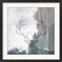 Framed Deer and Mountains 1