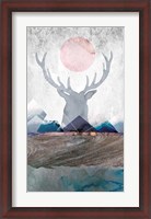 Framed Deer and Mountains 2