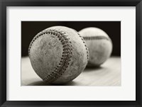 Framed Old Baseballs