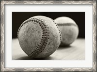 Framed Old Baseballs