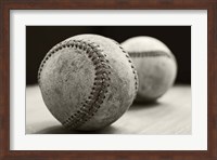 Framed Old Baseballs