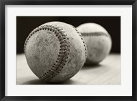 Framed Old Baseballs