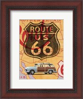 Framed Route 66 Vintage Postcard