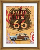 Framed Route 66 Vintage Postcard