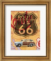 Framed Route 66 Vintage Postcard