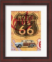 Framed Route 66 Vintage Postcard