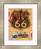 Framed Route 66 Vintage Postcard