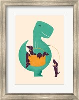 Framed TRex and the Basketful of Wiener Dogs