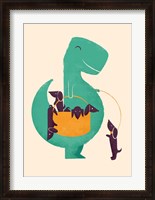 Framed TRex and the Basketful of Wiener Dogs