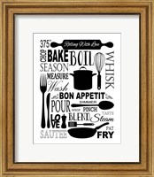 Framed 'Culinary Love 1 (black & white)' border=