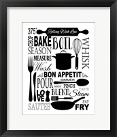 Framed 'Culinary Love 1 (black & white)' border=