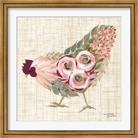 Framed Botanical Rooster II