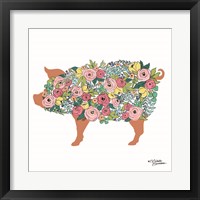 Framed 'Floral Pig' border=