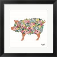 Framed 'Floral Pig' border=