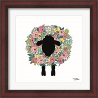 Framed 'Floral Sheep' border=