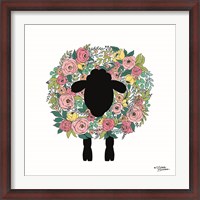 Framed Floral Sheep