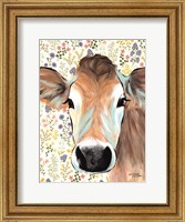 Framed Bluebell Cow