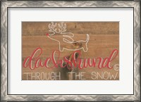 Framed Dachshund in the Snow