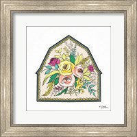 Framed Floral Barn