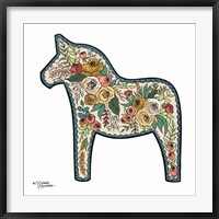 Framed Floral Horse