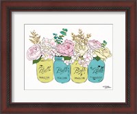 Framed Floral Canning Jars