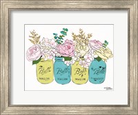 Framed Floral Canning Jars