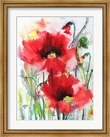 Framed Red Poppies