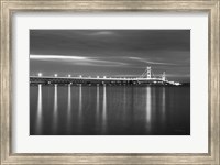 Framed Mackinac Bridge BW