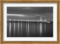 Framed Mackinac Bridge BW